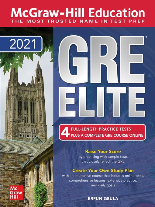 Cover image for McGraw-Hill Education GRE Elite 2021